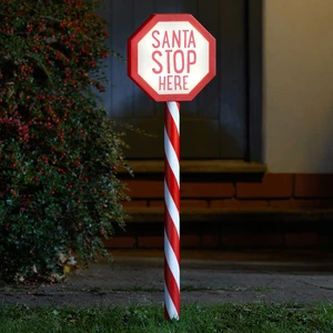 Santa Stop Here Stake Light