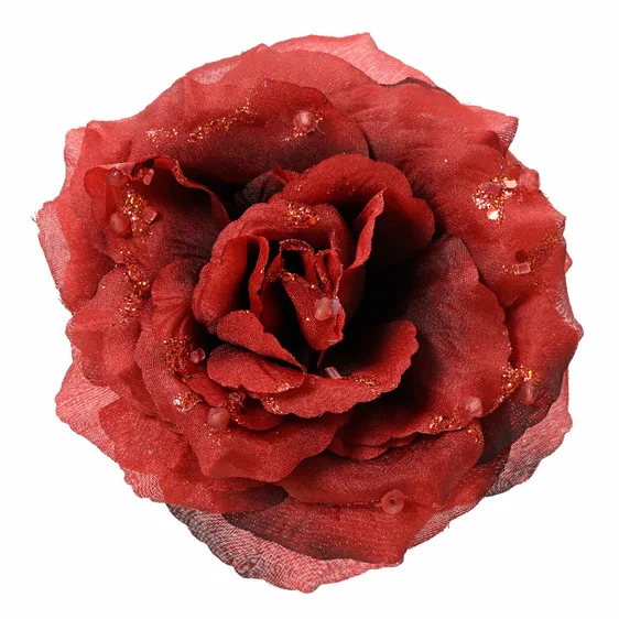 Shimmer Rose Tree Clip - Red