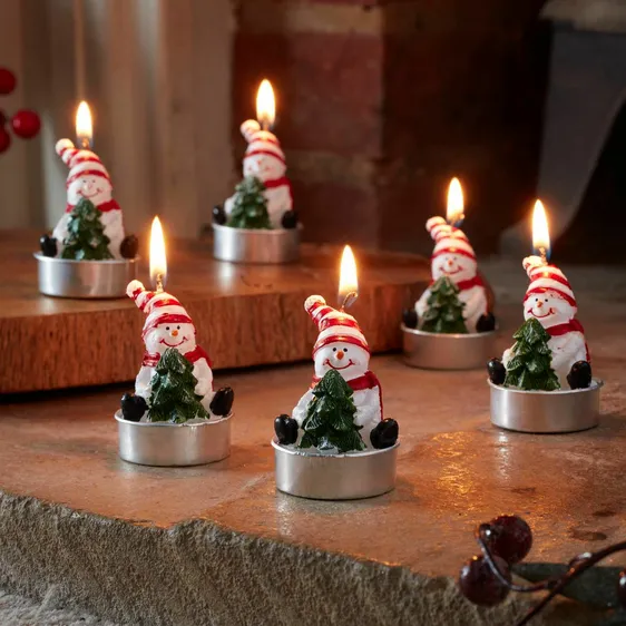 Snowman Tealight Candles