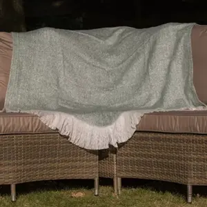 Soft Tasselled Throw - Sage - image 2