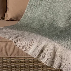 Soft Tasselled Throw - Sage - image 1