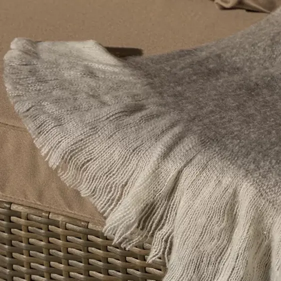 Soft Tasselled Throw - Grey - image 1