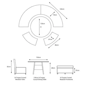 LeisureGrow St Tropez Curved Dining Set - image 3