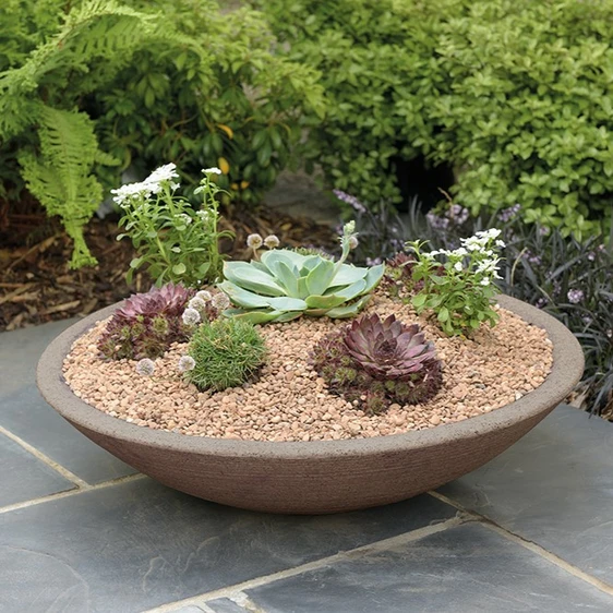 Stewart Varese Low Bowl Planter - Dark Brown - image 2