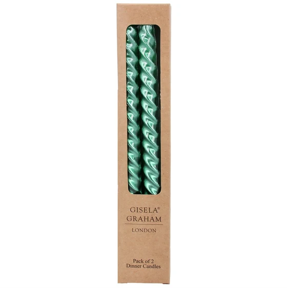 Taper Twist Dinner Candles Pack - Green