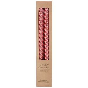 Taper Twist Dinner Candles Pack - Red