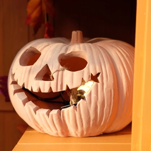 Terracotta Halloween Pumpkin - Large - image 2