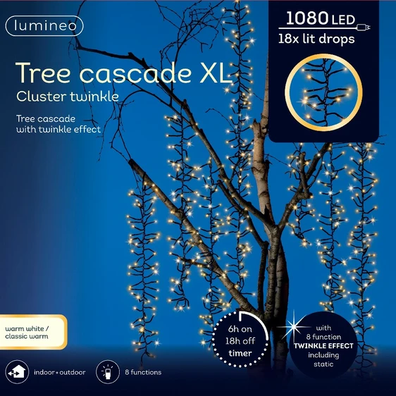 Tree Cascade Warm Duo Lights - 18 Drops - image 1