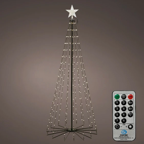 Twinkling 3D White Tree Silhouette - Small