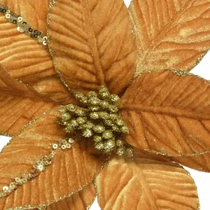 Velvet Poinsettia Tree Clip - image 2