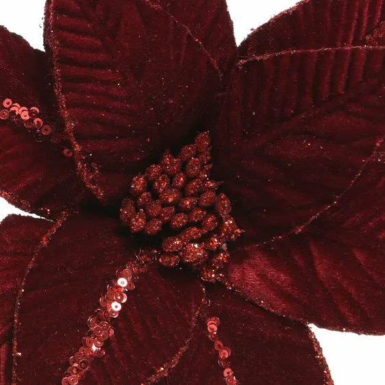 Velvet Poinsettia Tree Clip - image 3