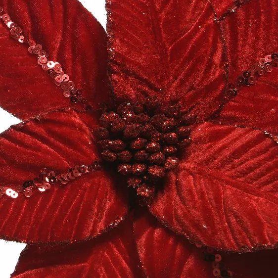 Velvet Poinsettia Tree Clip - image 5