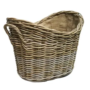 Wicker Oval Lined Log Basket - image 3