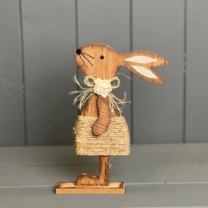 Wooden Rabbit Figurine - Girl