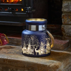 Woodland Silhouette Lantern - Sapphire